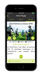 carte morzine mtb iphone man in orange jacket riding on black mountain bike